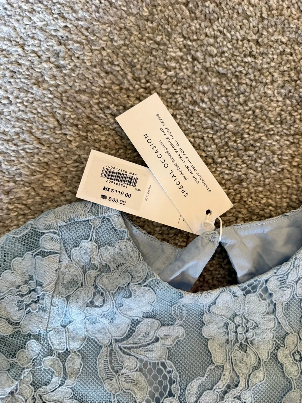 Janie and Jack “The Occassion” Light Blue Lace Jumpsuit with Ivory Waist Bow